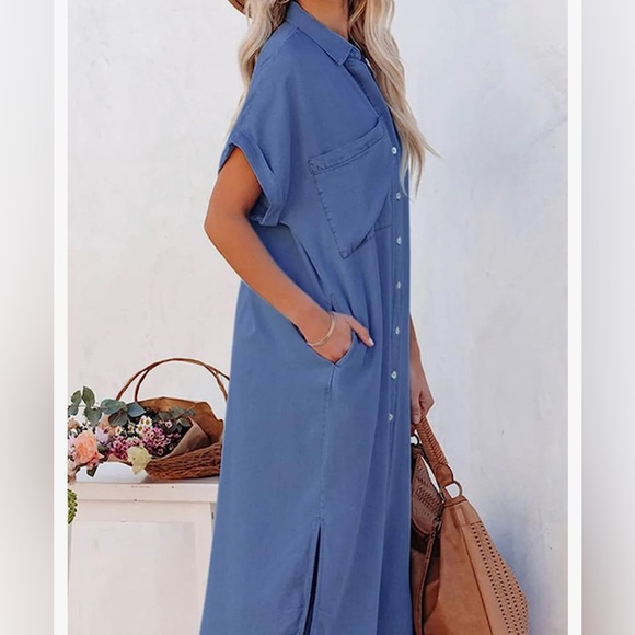 NWOT Cupshe Midi button down dress (M) - Picture 2 of 4